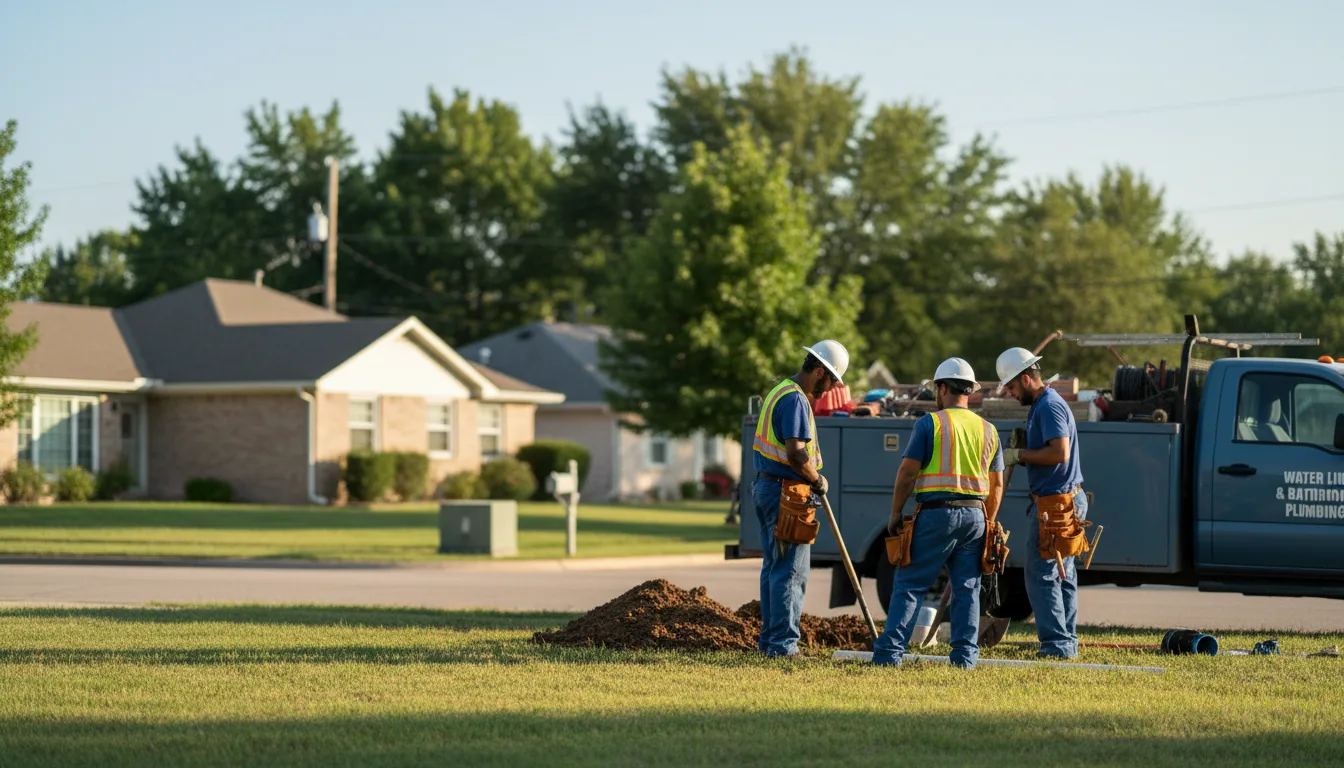 Residential water line and bathroom plumbing service in Greensburg, KS